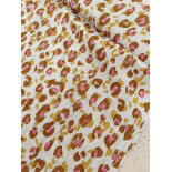 Double gaze coton - Léopard marron - x10cm