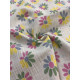 Double gaze coton brodée - Fleurs - x10cm