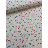 Double gaze coton brodée - Ti amo- x10cm