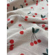 Double gaze coton brodée - Cherry - x10cm
