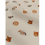 Tissu nid d'abeille - Animals - x 10cm