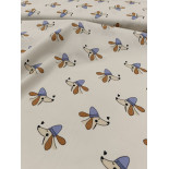 Percale de Coton - Dogs offwhite - x10cm