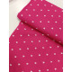 Percale de Coton - Coeurs blanc / fond fuchsia - x10cm