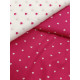 Percale de Coton - Coeurs blanc / fond fuchsia - x10cm