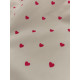 Percale de Coton - Coeur rose fuchsia - x10cm