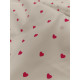 Percale de Coton - Coeur rose fuchsia - x10cm
