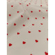 Percale de Coton - Coeur rouge - x10cm