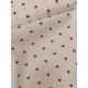 Percale de Coton - Coeur rouge - x10cm