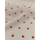 Percale de Coton - Coeur rouge - x10cm