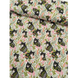 Percale de Coton - Chats - x10cm