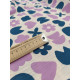 Double gaze coton - Love shape bleu / violet - x10cm