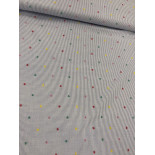 Tissu cretonne - Rayures - x10cm