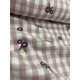 Double gaze coton brodée - Mauve - x10cm