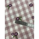 Double gaze coton brodée - Mauve - x10cm