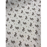 Tissu cretonne - Anes - x10cm