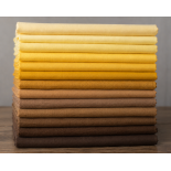 Cotonnades unies - jaune et marron - x 10cm
