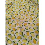 Tissu ameublement - Léger - Citrons jaunes - x10cm