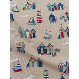 Tissu ameublement - Léger - Cabanes de pêche- x10cm
