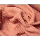 Double gaze coton PAILLETTE - bordeaux - x10cm