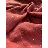 Double gaze coton - PAILLETTES - marine - x10cm