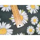Tissu ameublement - Marguerite noir x10cm