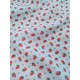 Tissu cretonne - fraise - x10cm