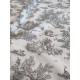Tissu cretonne - GRANDE LARGEUR - toile de Jouy - x10cm