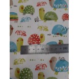 Tissu cretonne - Tortue - x10cm