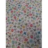 Tissu cretonne - Mini Fleur Aquarelle - x10cm