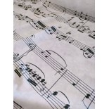 Tissu ameublement - Notes de musique - x10cm