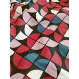 Tissu cretonne - Twist bordeaux - x10cm