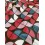 Tissu cretonne - Twist bordeaux - x10cm