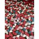 Tissu cretonne - Twist bordeaux - x10cm