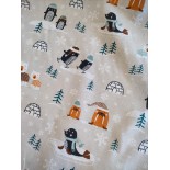Tissu cretonne - Artic écru - x10cm
