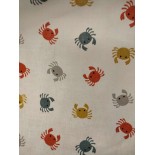 Tissu cretonne - Crabe - x10cm