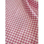 Tissu cretonne - Vichy rose - x10cm