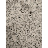Tissu ameublement - Léger- Dog cartoon - x10cm