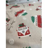 Tissu ameublement - Léger- VW xmas ride- x10cm