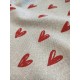 Tissu ameublement - Léger- Hand Drawn Hearts- x10cm
