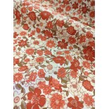 Tissu cretonne - Bavory - Rouge - x10cm