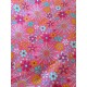 Tissu enduit fin - Flowers pink - x10cm