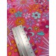 Tissu enduit fin - Flowers pink - x10cm