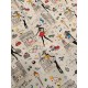 Tissu cretonne - Parisienne JO 2024 - x10cm