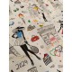 Tissu cretonne - Parisienne JO 2024 - x10cm