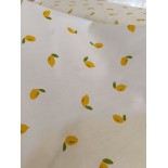 Tissu cretonne - Citron jaune - x10cm