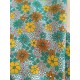 Tissu cretonne - Marguerites colorées - x10cm
