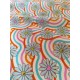 Tissu cretonne - Marguerites rayures - x10cm