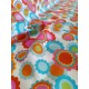 Tissu cretonne - Marguerites seventies - x10cm