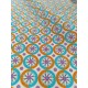Tissu cretonne - Marguerites rosaces - x10cm