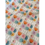 Tissu cretonne - Flowers power - x10cm